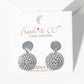 White Gold Dipped CZ Pave Circle Drop Dangle Post Earrings
