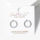 White Gold Dipped CZ Pave Circle Post Stud Earrings