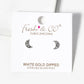 White Gold Dipped CZ Pave Crescent Moon Post Stud Earrings