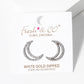 White Gold Dipped CZ Pave Crescent Moon Post Stud Earrings