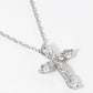 18k Gold Dipped CZ Pave Cross Pendant Delicate Necklace