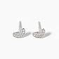 18k Gold Dipped CZ Pave Dainty Heart Post Stud Earrings