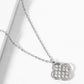 18k Gold Dipped CZ Pave Double Quatrefoil Pendant Necklace