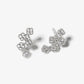 18k Gold Dipped CZ Pave Five Flower Post Stud Earrings