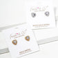 White Gold Dipped CZ Pave Heart Post Stud Earrings
