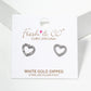 White Gold Dipped CZ Pave Heart Post Stud Earrings