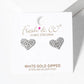 White Gold Dipped CZ Pave Heart Post Stud Earrings