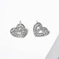 18k Gold Dipped CZ Pave Heart Stud Earrings
