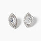 18k Gold Dipped CZ Pave Marquise Post Stud Earrings