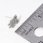 White Gold Dipped CZ Pave Owl Post Stud Earrings