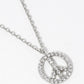 18k Gold Dipped CZ Pave Peace Symbol Pendant Delicate Necklace
