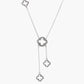 18k Gold Dipped CZ Pave Quatrefoil Lariat Necklace