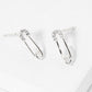 18k Gold Dipped CZ Pave Safety Pin Post Stud Earrings