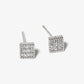 18k Gold Dipped CZ Pave Square Post Stud Earrings