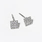18k Gold Dipped CZ Pave Square Post Stud Earrings