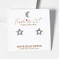 White Gold Dipped CZ Pave Star Post Stud Earrings