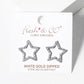 White Gold Dipped CZ Pave Star Post Stud Earrings