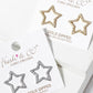 White Gold Dipped CZ Pave Star Post Stud Earrings
