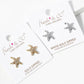 White Gold Dipped CZ Pave Starfish Post Stud Earrings