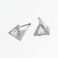 18k Gold Dipped CZ Pave Triangle Post Stud Earrings