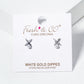 White Gold Dipped CZ Pearl Dainty Post Stud Earrings