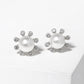 18k Gold Dipped CZ Pearl Flower Post Stud Earrings
