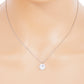 White Gold Dipped CZ Round Pendant Delicate Necklace