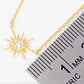 White Gold Dipped CZ Sunburst Pendant Delicate Necklace