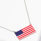 18k Gold Dipped US Flag Printed Pendant Necklace