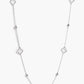 18k Gold Dipped Bezel CZ Quatrefoil 36 Inch Long Station Necklace