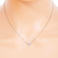 White Gold Dipped Bezel CZ Triangle Pendant Delicate Necklace