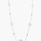 18k Gold Dipped Bezel Set CZ Quatrefoil Long Station Necklace