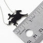 White Gold Dipped Cowboy Pendant Necklace