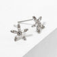 18k Gold Dipped Dainty CZ Pave Flower Post Stud Earrings