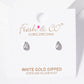White Gold Dipped Dainty CZ Teardrop Post Stud Earrings