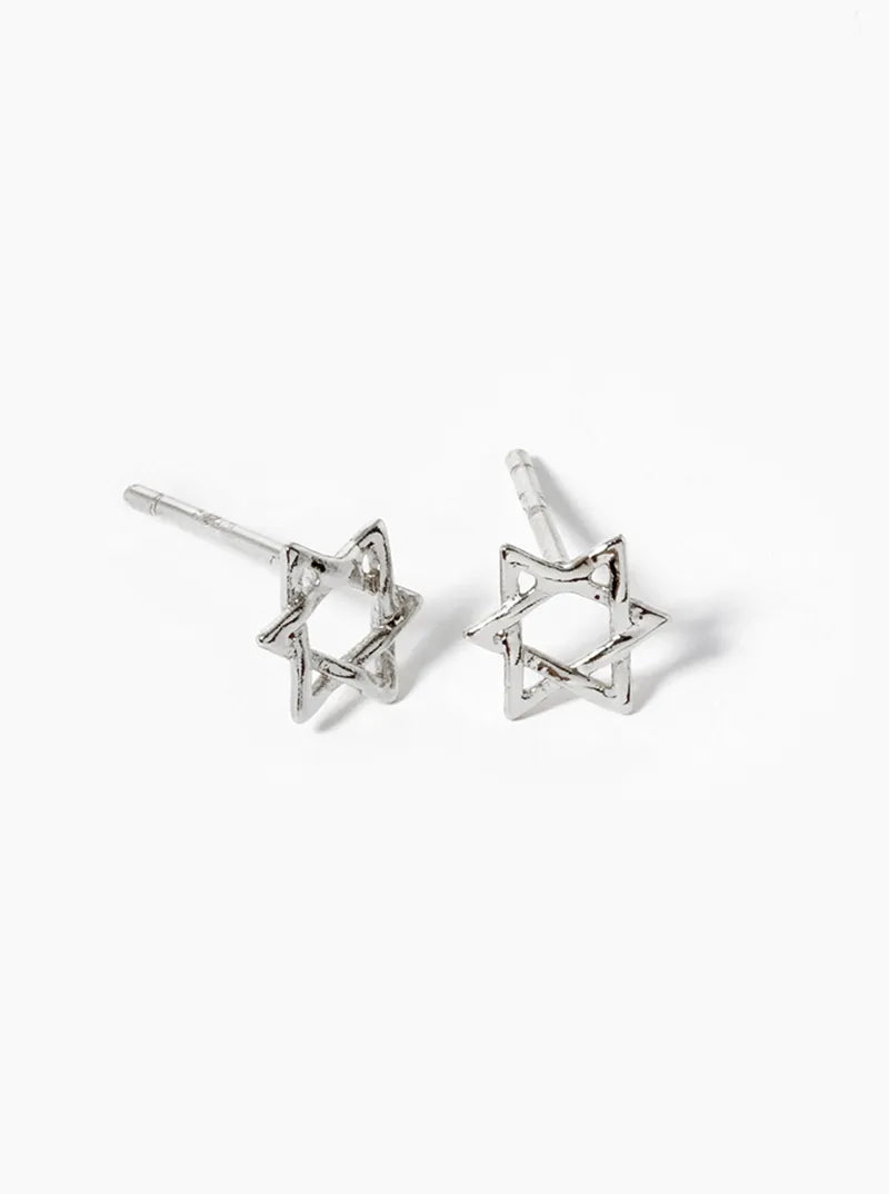 18k Gold Dipped Dainty Star Of David Post Stud Earrings