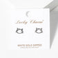 White Gold Dipped Delicate Cat Post Stud Earrings