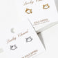 White Gold Dipped Delicate Cat Post Stud Earrings