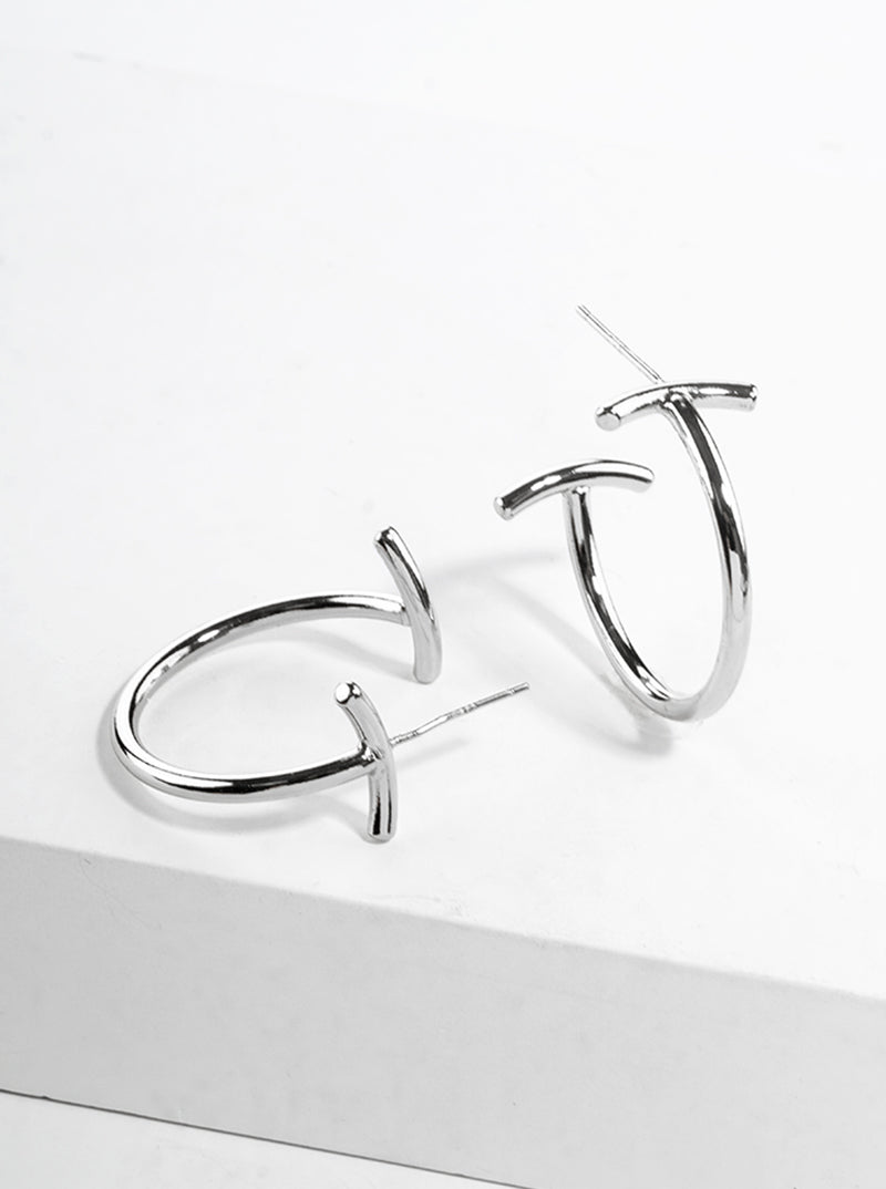 18k Gold Dipped Designer Inspired Open Hoop Earrings