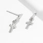 18k Gold Dipped Double Cross Dangle Post Earrings
