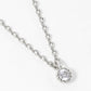 18k Gold Dipped Round Dainty CZ Pendant Delicate Necklace