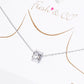 White Gold Dipped Square CZ Wheel Shape Pendant Delicate Necklace