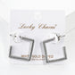 White Gold Dipped Textured Metal Square 20mm Open Hoop Earrings