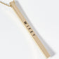 Wifey Engraved Vertical Bar Pendant Inspirational Necklace