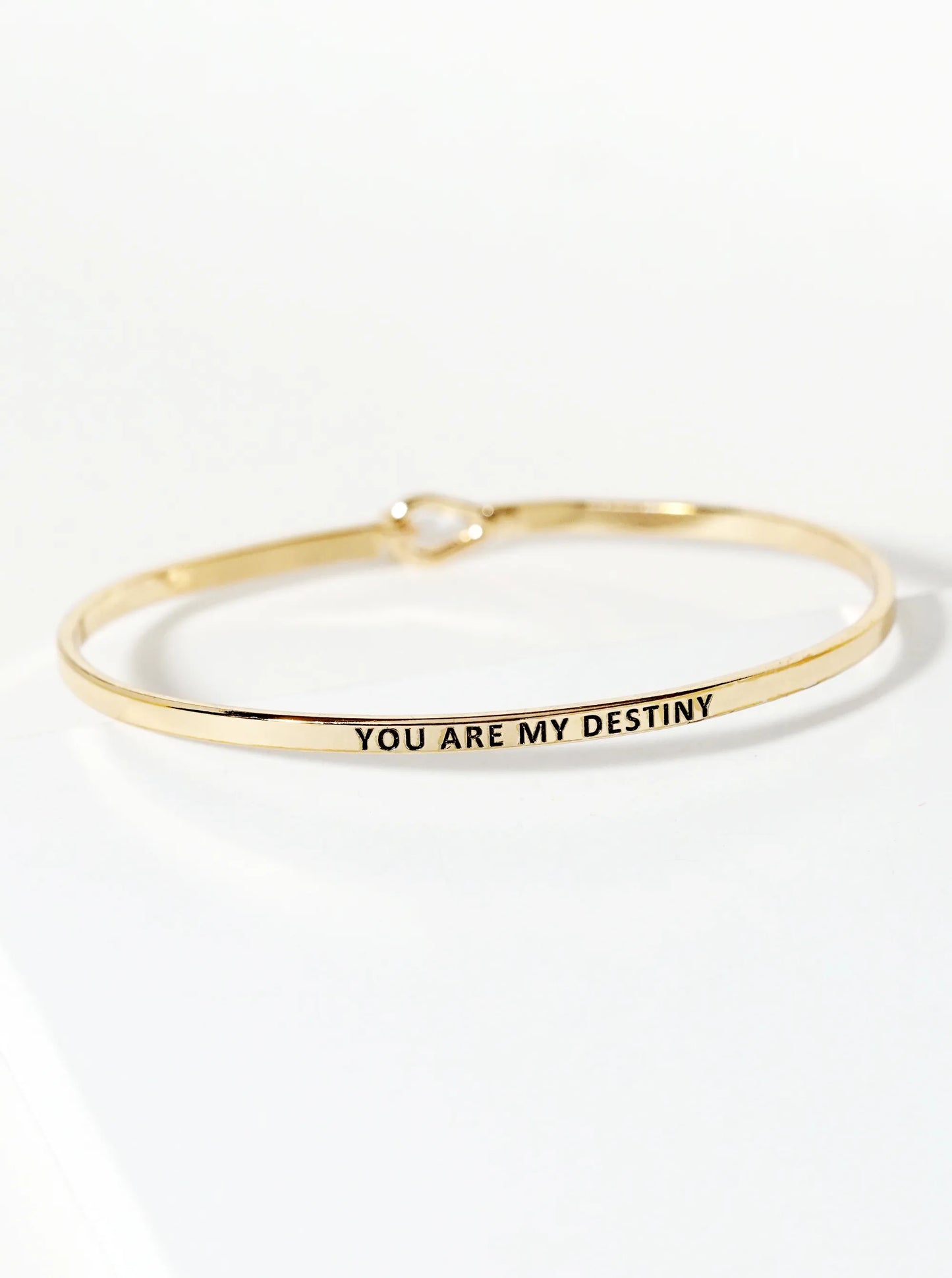 You Are My Destiny Engraved Inspirational Bangle Bracelet