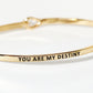 You Are My Destiny Engraved Inspirational Bangle Bracelet