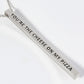 You Are The Cheese On My Pizza Engraved Vertical Bar Pendant Inspirational Necklace