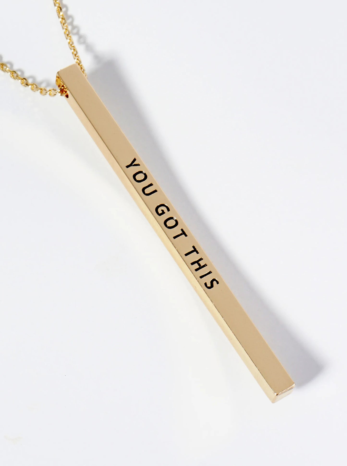 You Got This Engraved Vertical Bar Pendant Inspirational Necklace