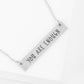 You Are Enough Engraved Horizontal Bar Pendant Necklace