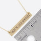 You Are The Cheese On My Pizza Engraved Horizontal Bar Pendant Necklace